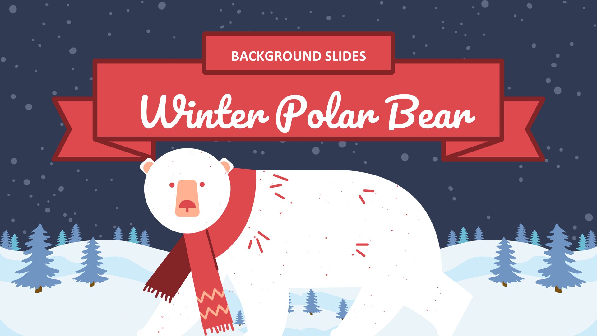 Winter Polar Bear Background Slides